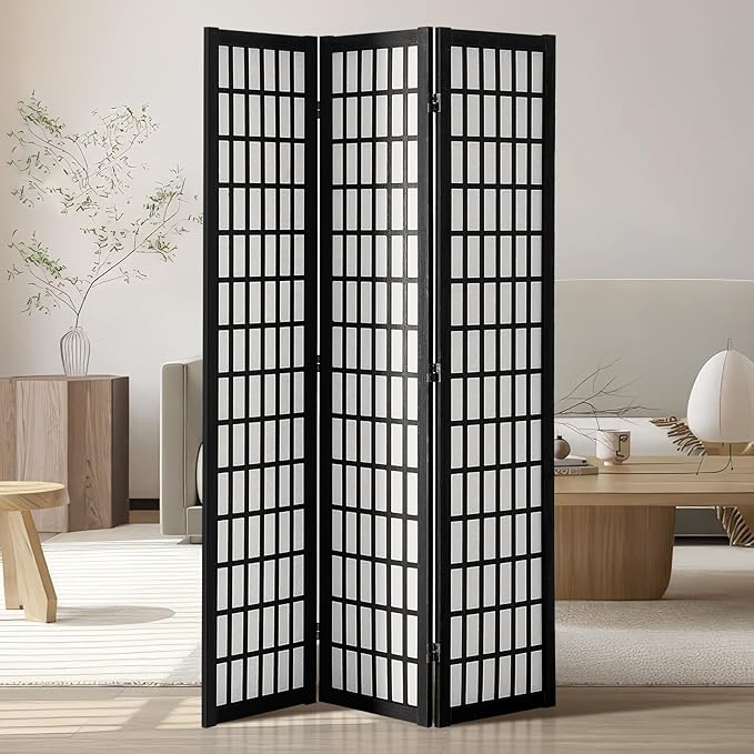 VEVOR Room Divider, 3 Panel Japanese Room Divider, Wood Folding Privacy Screen by VEVOR