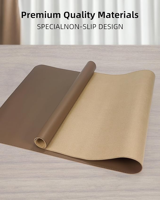Leather Desk Pad Protector, Desk Mat, Large Mouse Pad, Non-Slip Desk Pad - Image 2