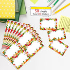 Wonmon 200 PCS Fruit Name Tags Stickers, Self Adhesive Cute Fruits Style Name - Image 3