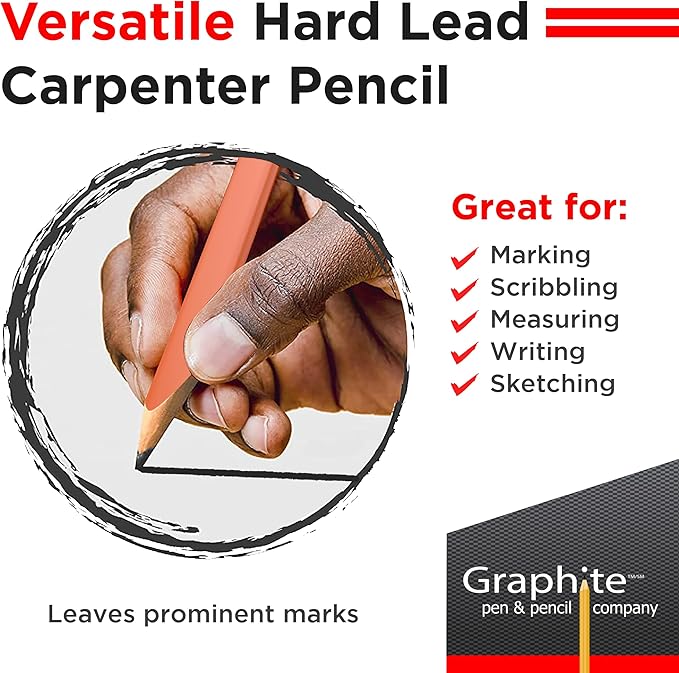 GRAPHITE Hard Lead Carpenter Pencils Bulk - Image 4