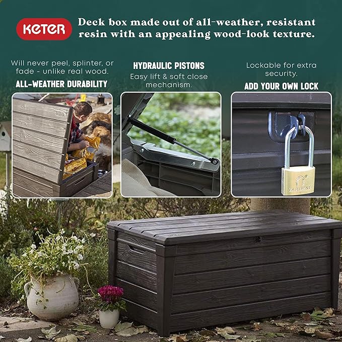Keter Outdoor Storage Deck Box, - Image 3