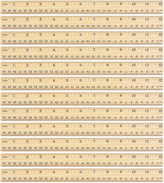 eBoot 12 Pack Wood Ruler Student Rulers Wooden School Rulers Office Ruler - Image 5