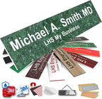Engraved Name Plates for Door Sign Personalized Green Marble Plastic Plaque by LHS+My+Business
