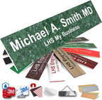Engraved Name Plates for Door Sign Personalized Green Marble Plastic Plaque by LHS+My+Business