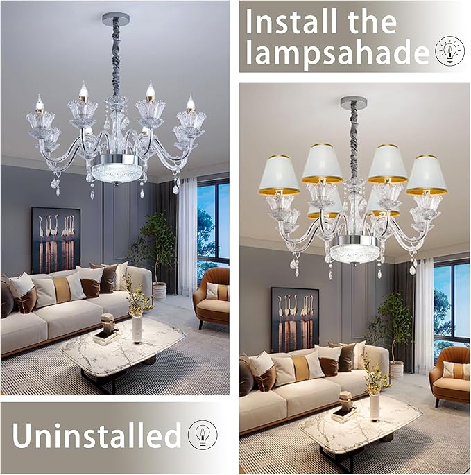 TAaMTYH small lamp shade chandelier shades set of 6，Fabric Lampshade - Image 8