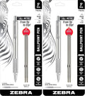 Zebra Pen F-701 Retractable Ballpoint Pen, 0.8mm Fine Point, Stainless Steel Barrel, Black Metal Pen with 2 Ink Refills (Pack of 2)