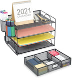 Marbrasse Desk Organizer and Accessories4-Tier Paper File Letter Tray - Image 8