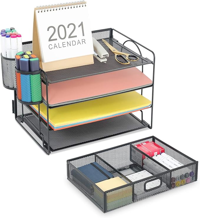 Marbrasse Desk Organizer and Accessories4-Tier Paper File Letter Tray - Image 8