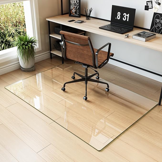 Koonmi Tempered Glass Chair Mat by KOONMI