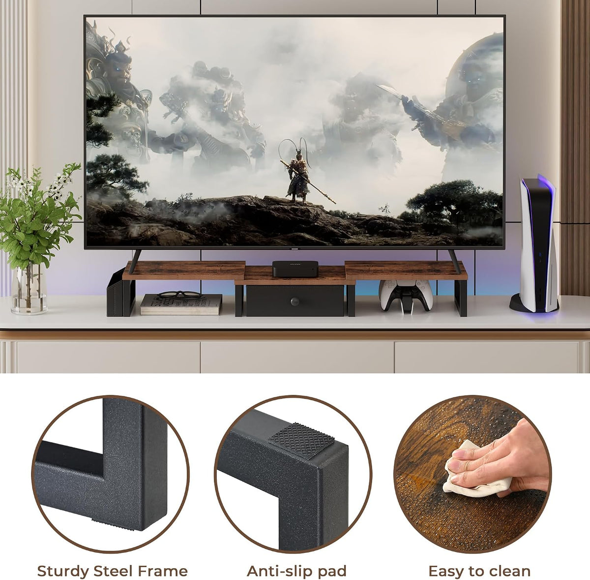 land·voi heavy duty dual monitor stand, holds 2, view 9