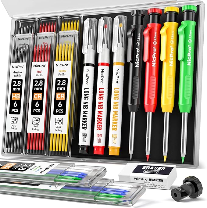 Nicpro 4 Pack Carpenter Pencils by Nicpro