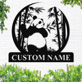 Personalized Panda Metal Sign | Family Name Sign | Panda Home Decor | Custom by Dyoart