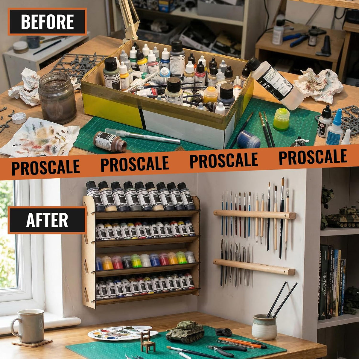 PROSCALE 2x Universal Wall Paint Organizer for Miniatures & Modeling, Ver...