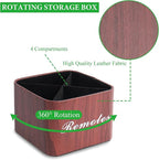 Hennaja Square Leather Art Supply Organizer, Remote Control Holder - Image 4