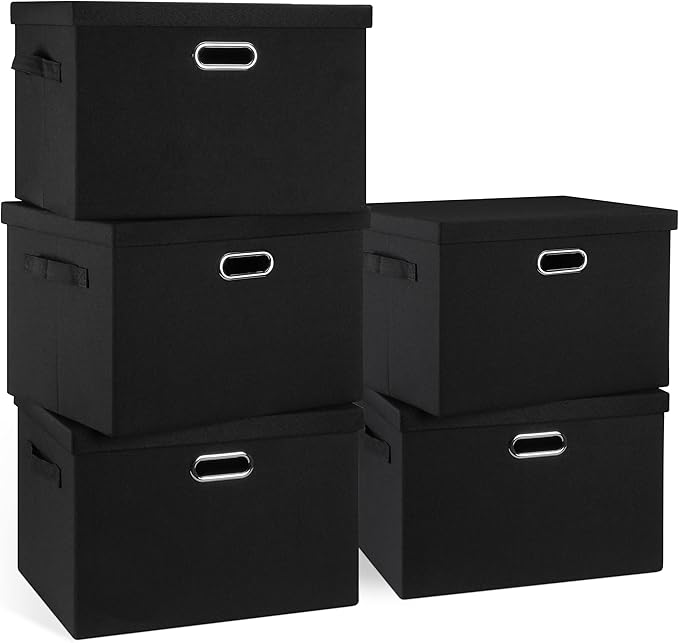 Graciadeco Large 17" 36 Quart Collapsible Stackable Storage Bins by GraciadecoStorage
