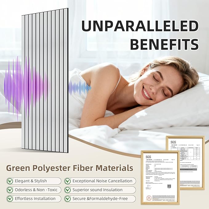 TO-TH Wood-Look Acoustic Wall Panels, 10 Pack 47.2” x 23.6” Sound Panels - Image 5