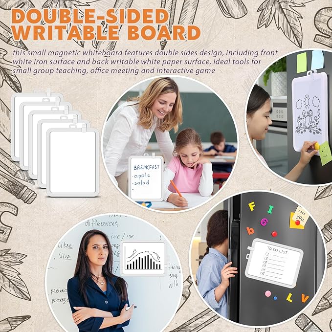 Outus 10 Pcs Dry Erase Mini White Boards Bulk 8.5 x 11'' Small Magnetic - Image 5