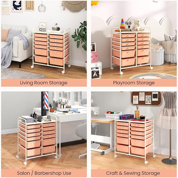 Giantex 12 Drawers Rolling Storage Cart, Classroom Organizers - Image 8