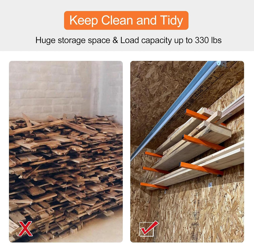 ultrawall wall mount wood organizer and lumber storage, package contents