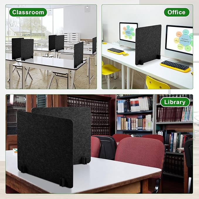 Kisston 6 Pack Acoustic Desk Divider Desk Partition 24 x 24" Stand Up - Image 6
