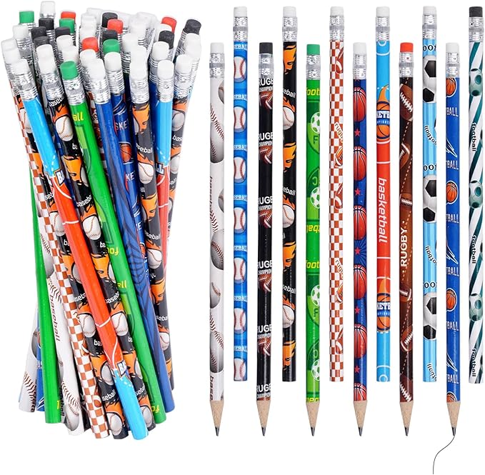 48 Pcs Sports Wooden Pencils by Rbenxia