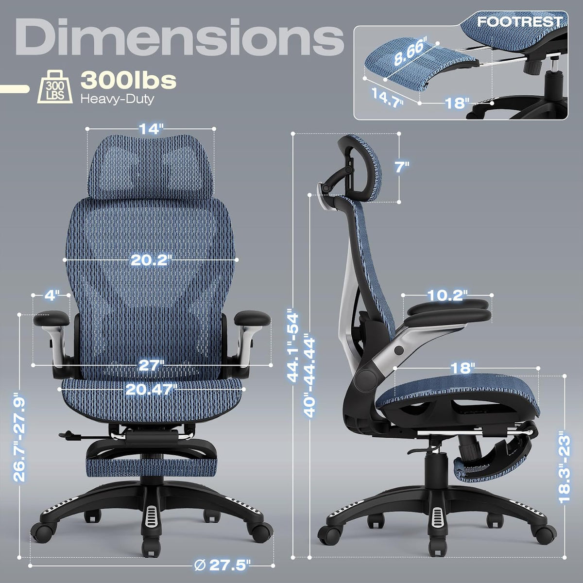 elabest x100 ergonomic mesh office chair with footrest shown in use