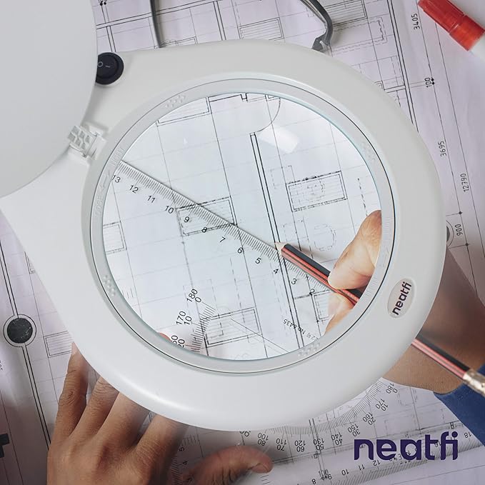 Neatfi LED Magnifying Lamp, 5 Diopter Glass Lens, 6500K Daylight Bright Light - Image 7