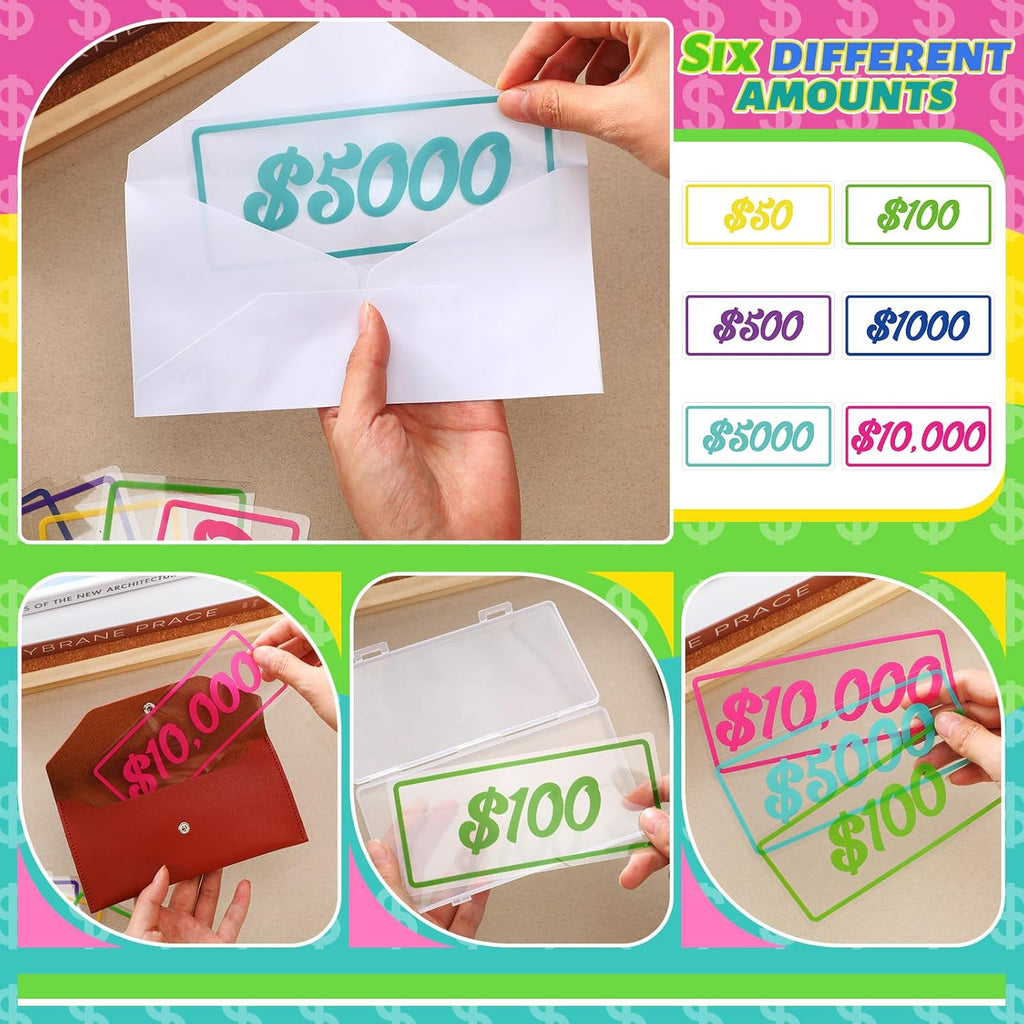 50 Pcs Cash Stuffing Placeholder for Envelopes Binder Pocket Cash Stuffing Placeholder Place Holder for 100 Envelopes Money Saving Challenge(Classic)