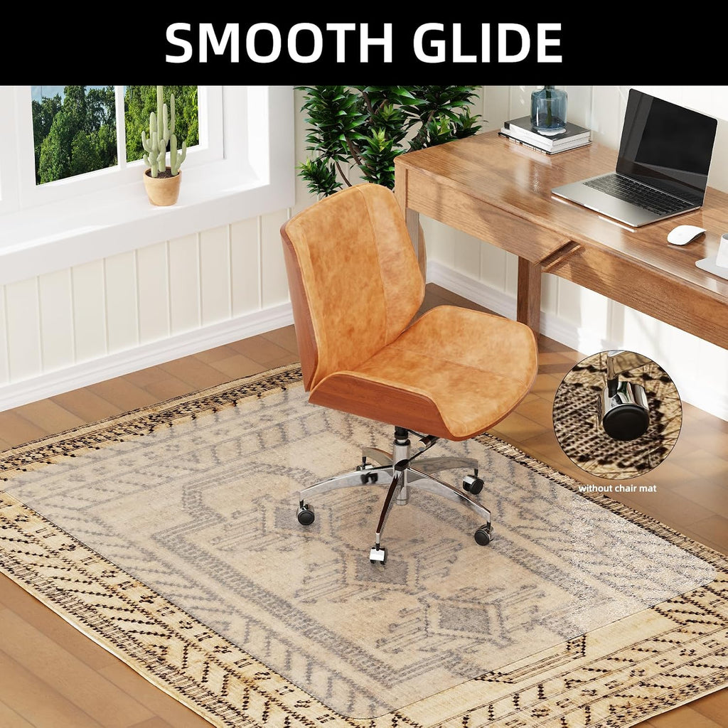 32x48 Inch Office Chair Mat for Carpet Floor, Flat Shipping | Heavy Duty Clear Plastic Rolling Chair Mat for Carpet, Under Computer Desk Chair Floor Mats Protector Carpeted Floors