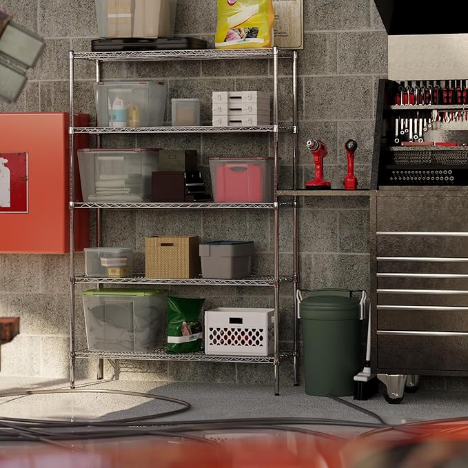 Regal Altair 18" Deep x 48" Wide x 74" Height Wire Shelving Kit | 5-Tier | NSF - Image 2