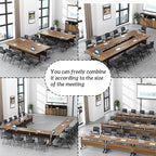 Folding Conference Table, Foldable Office Conference Room Tables, Rolling - Image 9