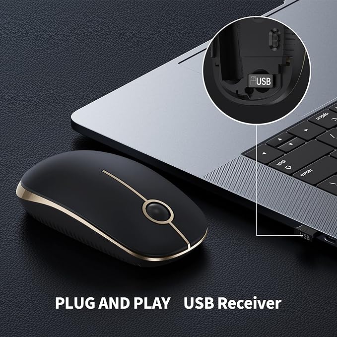 VssoPlor Wireless Mouse, 2.4G Slim Portable Computer Laptop Mouse - Image 3