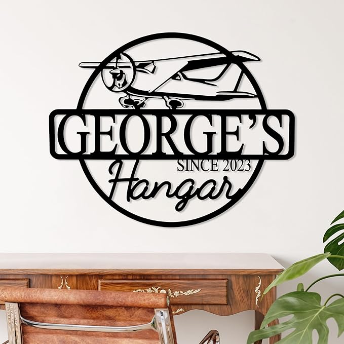 Personalized Metal Airplane Wall Art, Airplane Name Sign, Customized Pilot Name - Image 6