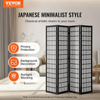 VEVOR Room Divider, 4 Panel Japanese Room Divider, Wood Folding Privacy Screen - Image 2
