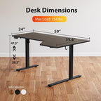 Agilestic Electric Standing L-Shaped 59 Inches Height Adjustable Desk, Sit and - Image 3