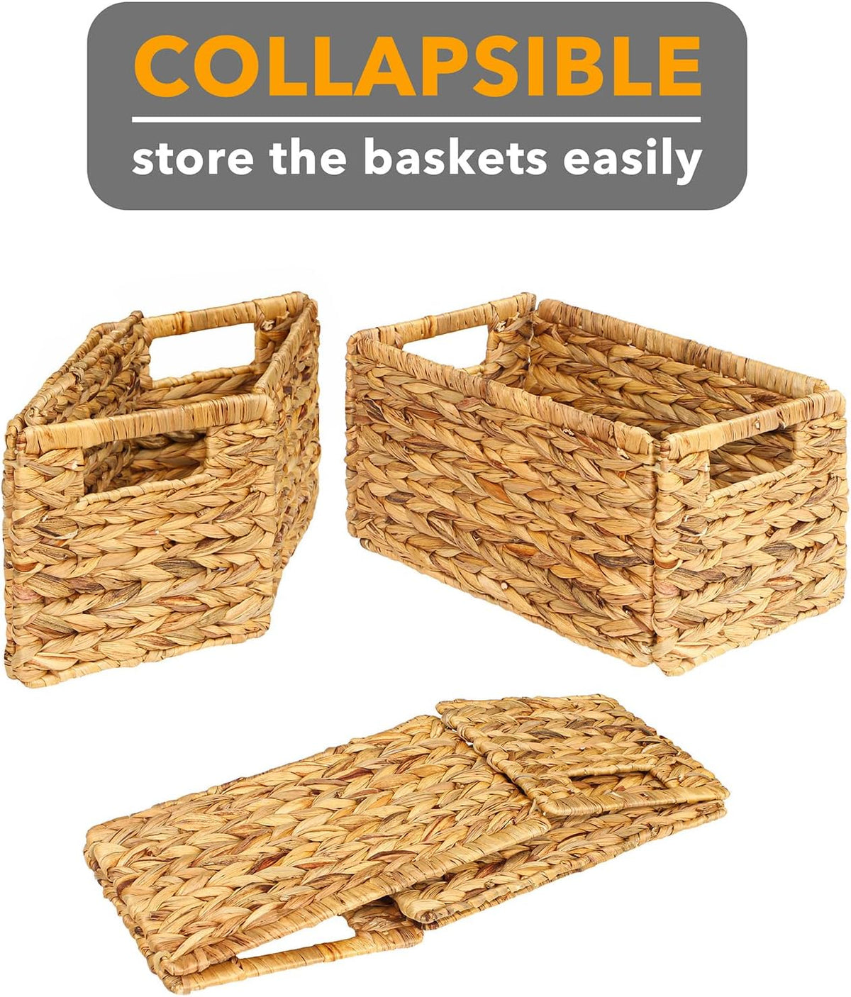 SpaceAid 4 Pack Wicker Basket, Storage Baskets for Organizing, Woven Rattan B...