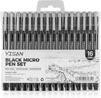 YISAN Black Drawing Art Pens, Micro Fineliner Manga Pens, Calligraphy Pens - Image 6