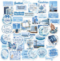 Ocean Prayer Board Supplies - 50 Pcs Blue Christian Jesus Stickers | Bible Verse Gifts for Adults Women Girls Motivational Decorating Decals Kit Bulk for Planner Water Bottle Book Scrapbooking