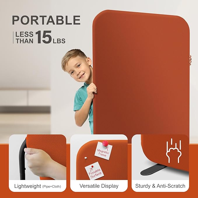 DECOLAB Standing Room Divider, Portable Privacy Wall Partition - Image 4