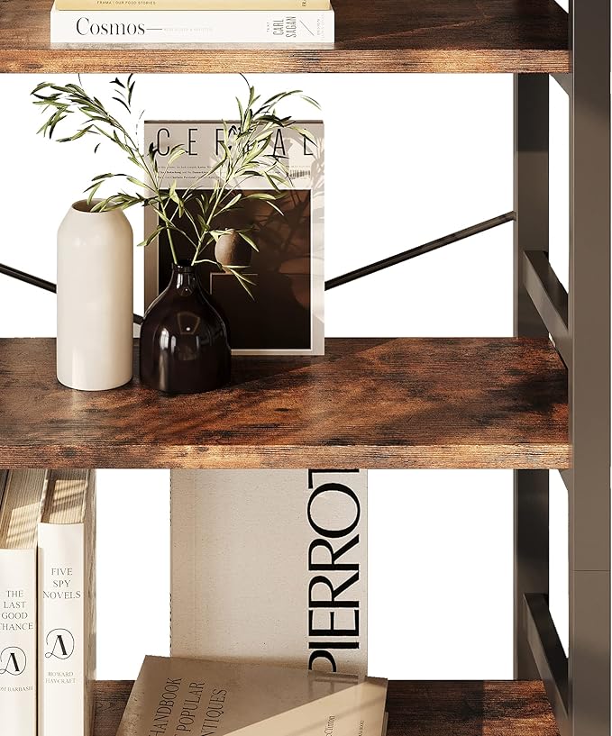 IRONCK Bookshelves and Bookcases, 31.5in Wide Shelf 5-Tier Ladder Shelf - Image 7