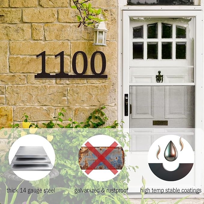 Personalized Metal Horizontal House Numbers - Image 2
