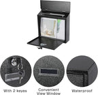 xydled Mail Boxes with Key Lock, Locking Mailbox Wall Mounted, Security Mailbox - Image 3