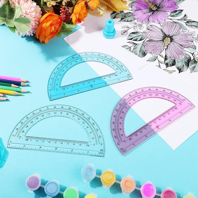 Zonon 3 Pack 6 Inch Plastic Protractor Christian Charity Donation 180 Degrees - Image 4