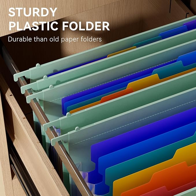 ThinkTex Plastic Expanding Hanging File Folders, 7 Innovative 1.2" Accordion - Image 3