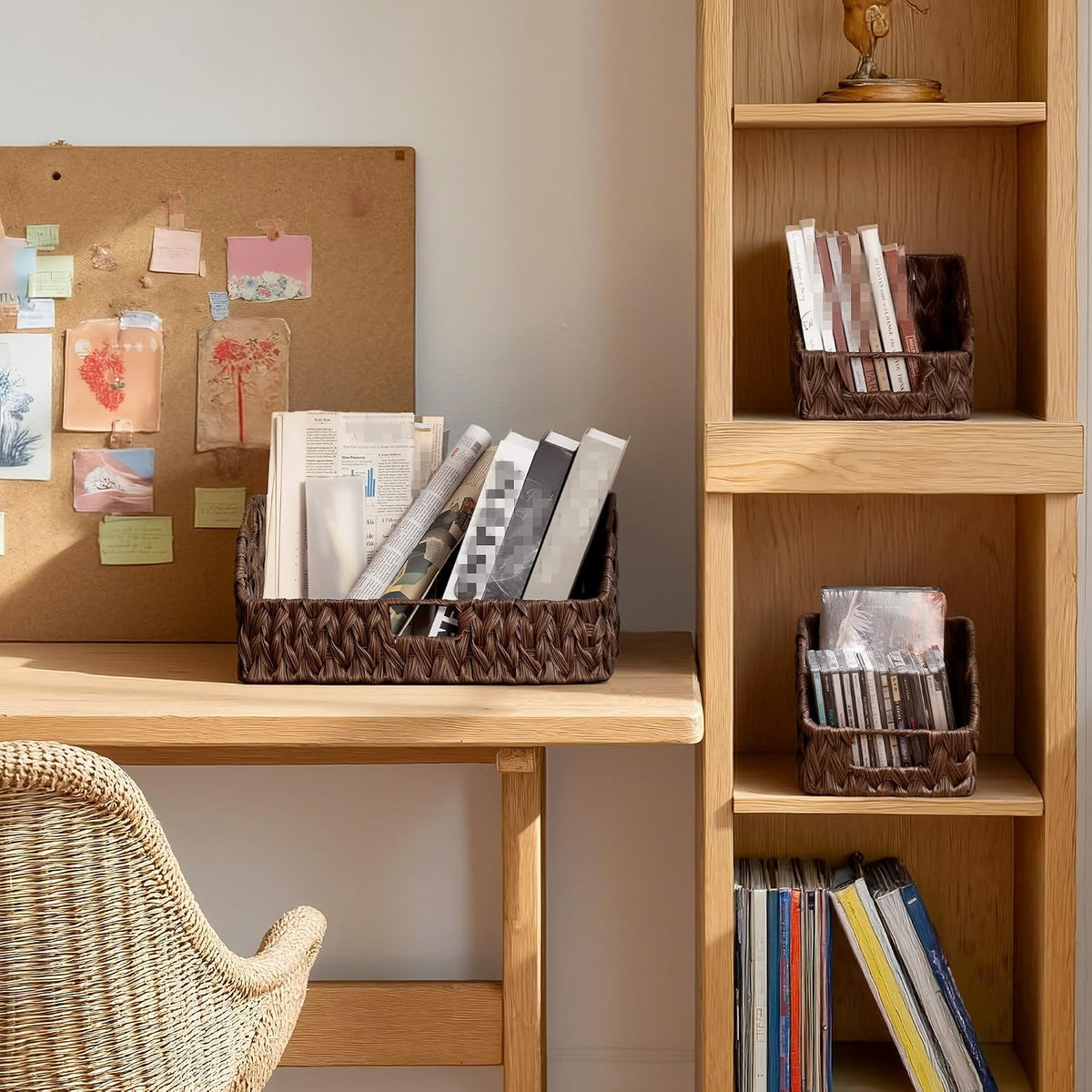 GRANNY SAYS Wicker Baskets for Organizing, Waterproof Basket for Shelves