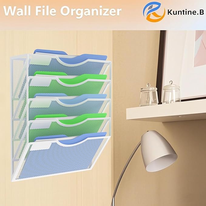 Kuntine.B Wall File Organizer Office Hanging Magazine Holder Wall File Organizer - Image 6