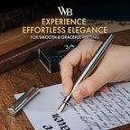 Wordsworth & Black Fountain Pen Set, Bent Nib, Includes 24 Pack Ink Cartridges - Image 2