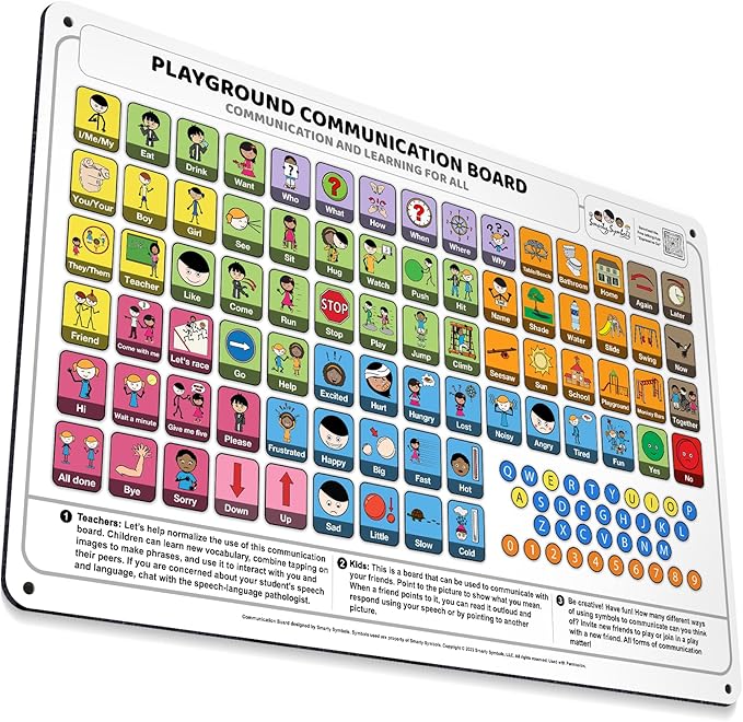 Weather-Proof Aluminum School Playground Communication Board by SmartySymbolsCommunication