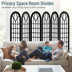 Aletheiawu Room Divider and Folding Privacy Screen, 6 Panel Japanese Shoji - Image 3