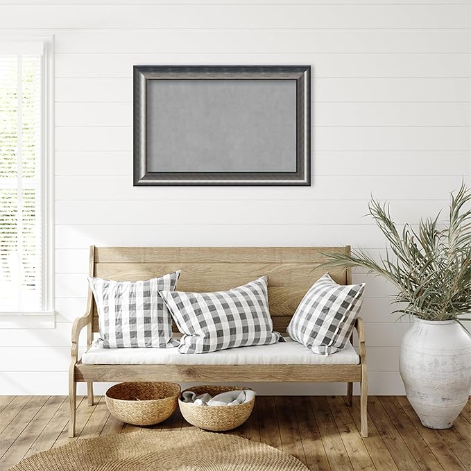 Amanti Art Silver Framed Magnetic Board 26x38 Large Vision Board - Image 4